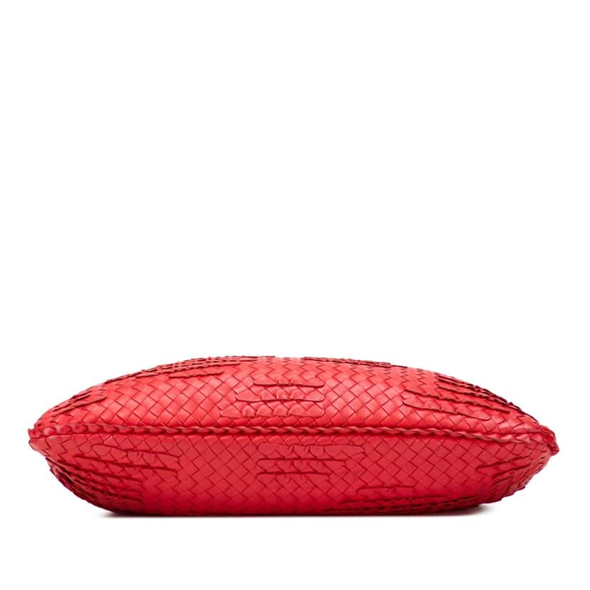 Bottega Veneta Medium Nappa Intrecciato Ruffle Veneta Hobo Red Leather Very good condition - Inside View