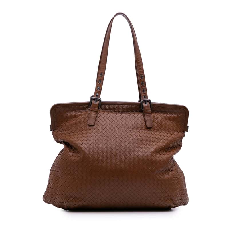 Bottega Veneta Nappa Intrecciato Tote Brown Leather Good condition - Front View