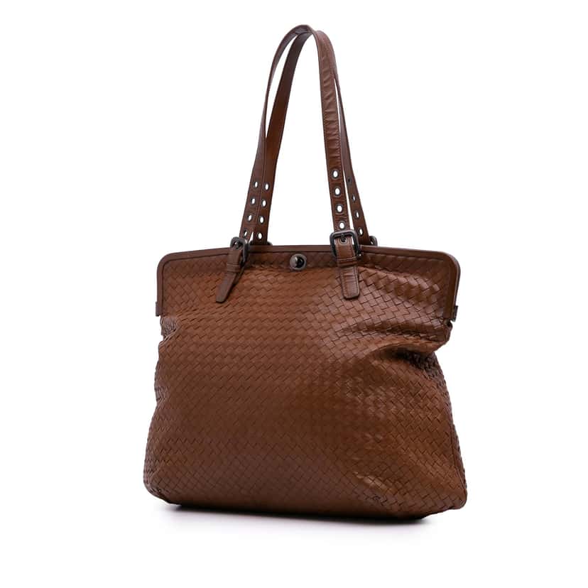 Bottega Veneta Nappa Intrecciato Tote Brown Leather Good condition - Back View