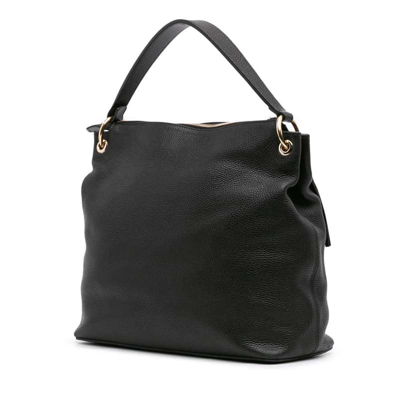 Gucci Large Pebbled Calfskin Soho Convertible Hobo Black Leather Good condition - Back View