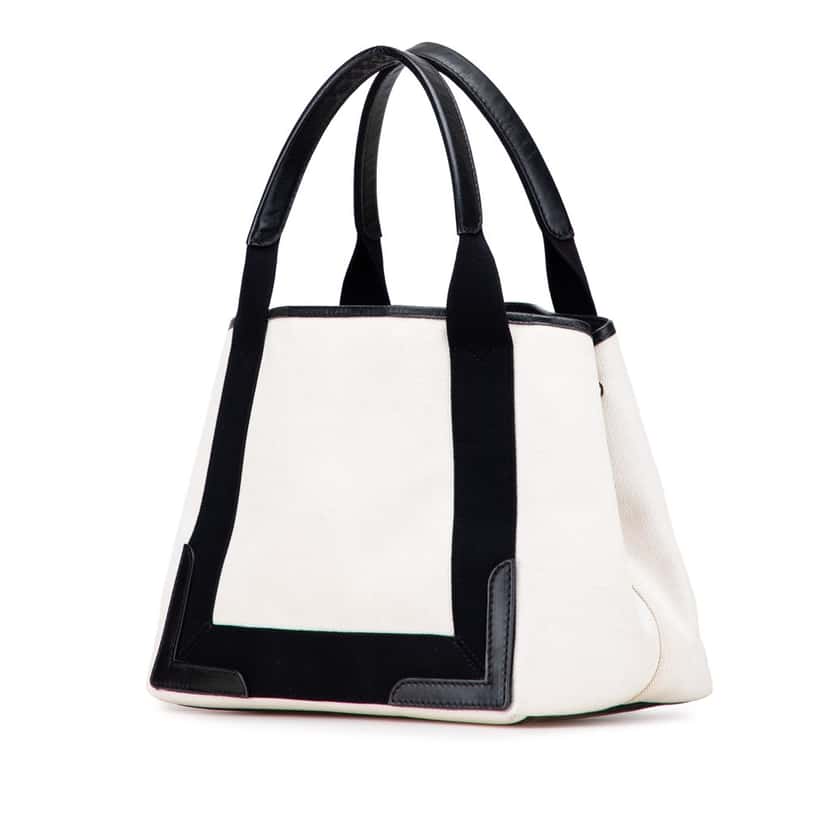 Balenciaga Canvas S Navy Cabas Tote White Canvas Good condition - Back View