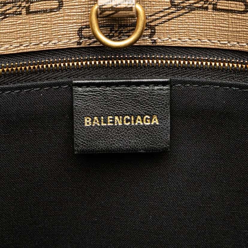 Balenciaga Large BB Monogram Coated Canvas Signature East West Shopper Bag Brown Canvas Good condition - Box View