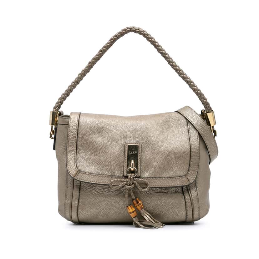 Gucci Leather Bella Satchel Gold Leather Fair condition - Front View