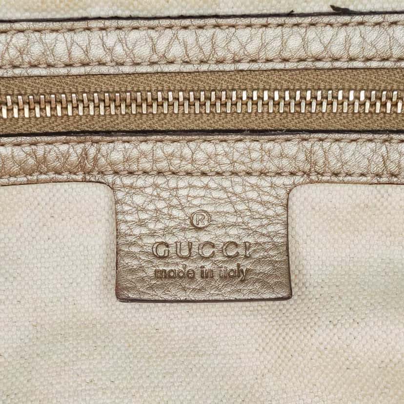 Gucci Leather Bella Satchel Gold Leather Fair condition - Box View