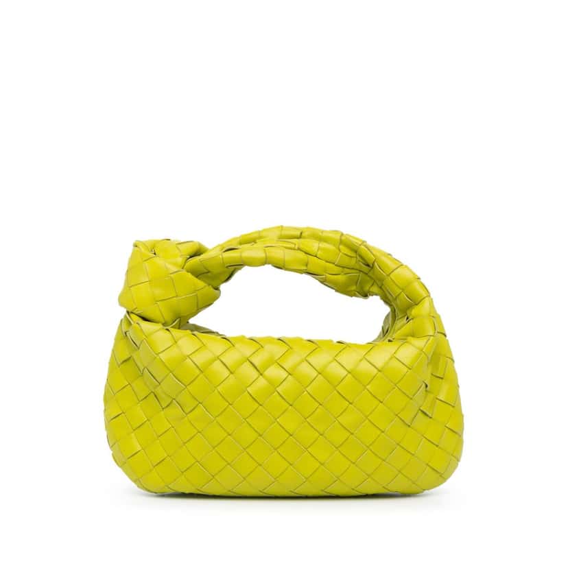Bottega Veneta Mini Nappa Intrecciato Jodie Yellow Leather Good condition - Front View