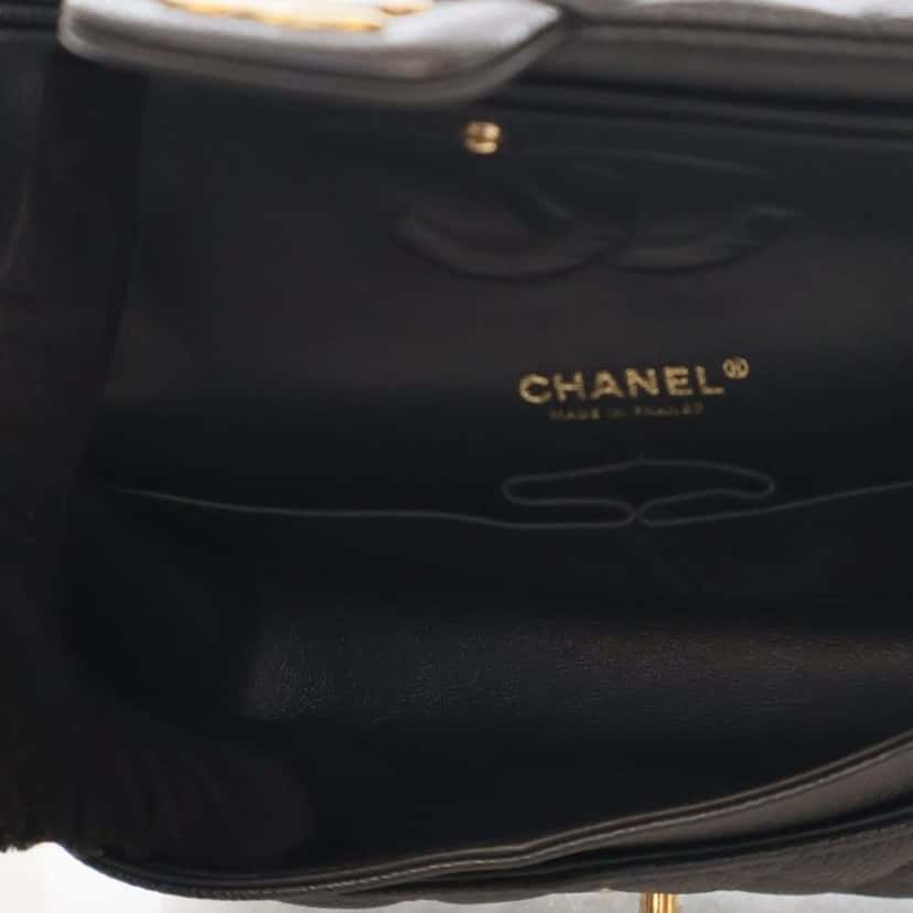 Chanel Medium Classic Caviar Double Flap Grey Leather Good condition - Box View