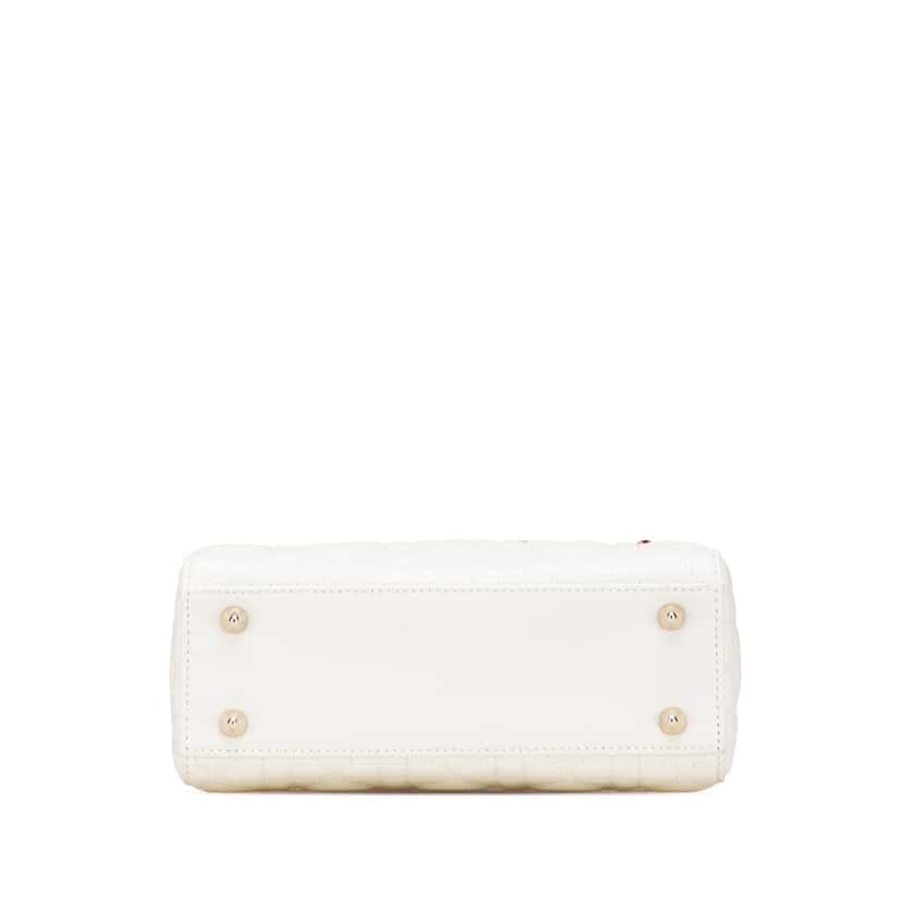 Dior Small Lambskin Cannage DiorAmour My ABCDior Lady Dior White Leather Good condition - Inside View