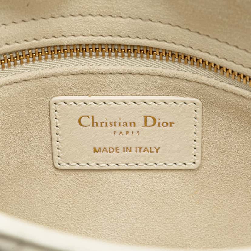 Dior Small Lambskin Cannage DiorAmour My ABCDior Lady Dior White Leather Good condition - Box View