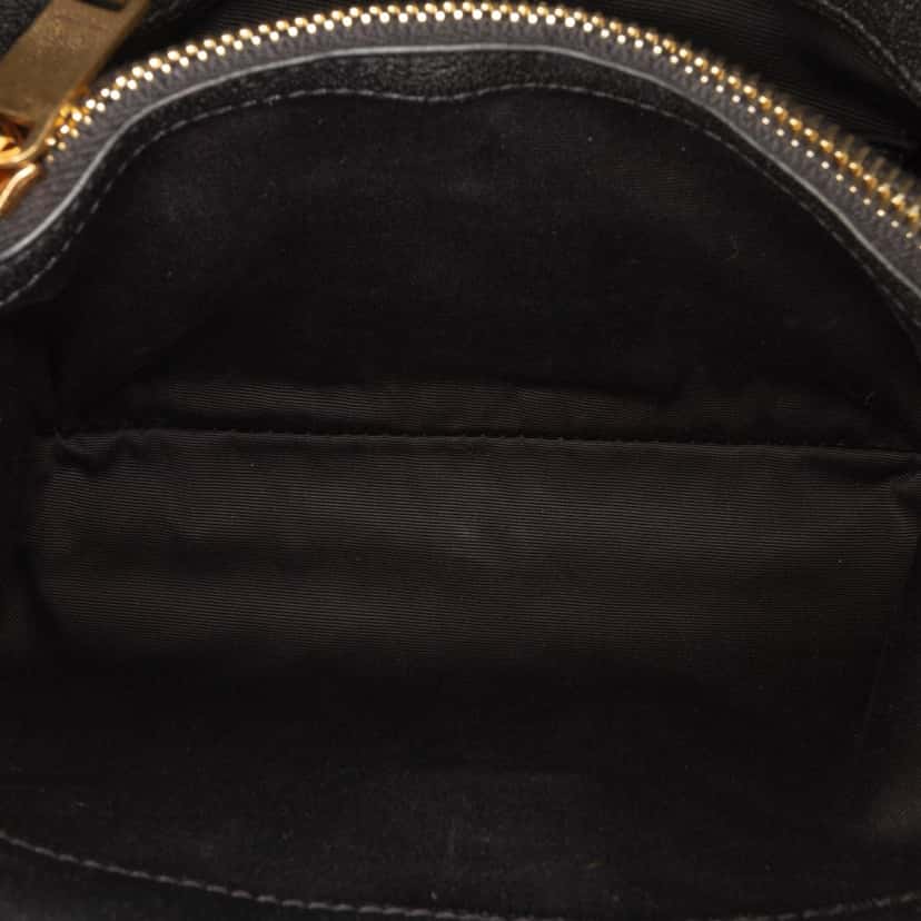 Saint Laurent Medium Quilted Chevron Sheepskin College Satchel Black Leather Good condition - Model View