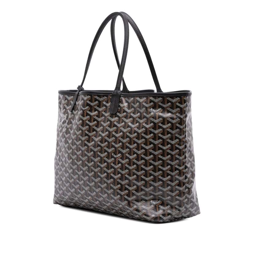 Goyard Goyardine Saint Louis PM Black Canvas Good condition - Back View