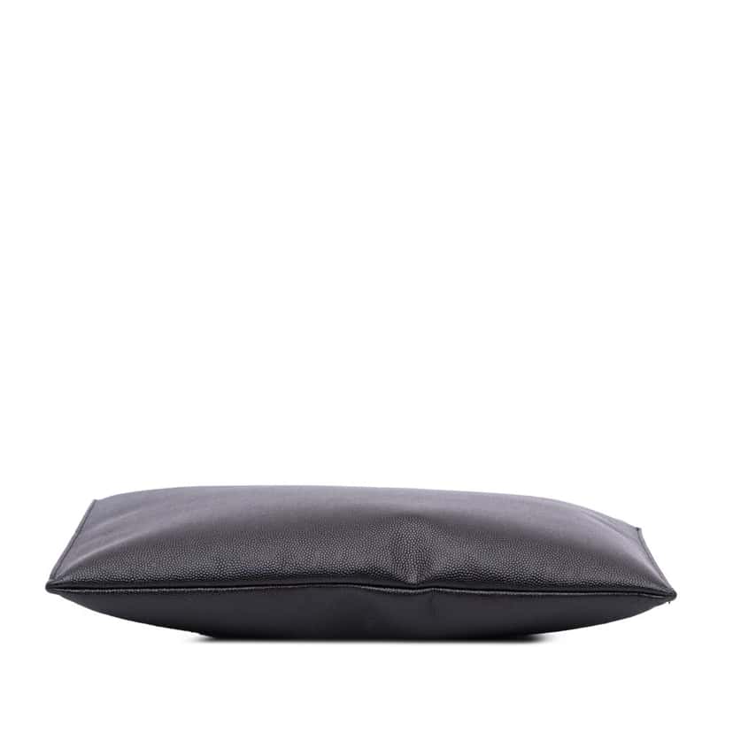 Saint Laurent Grain De Poudre Zipped Tablet Holder Black Leather Good condition - Inside View