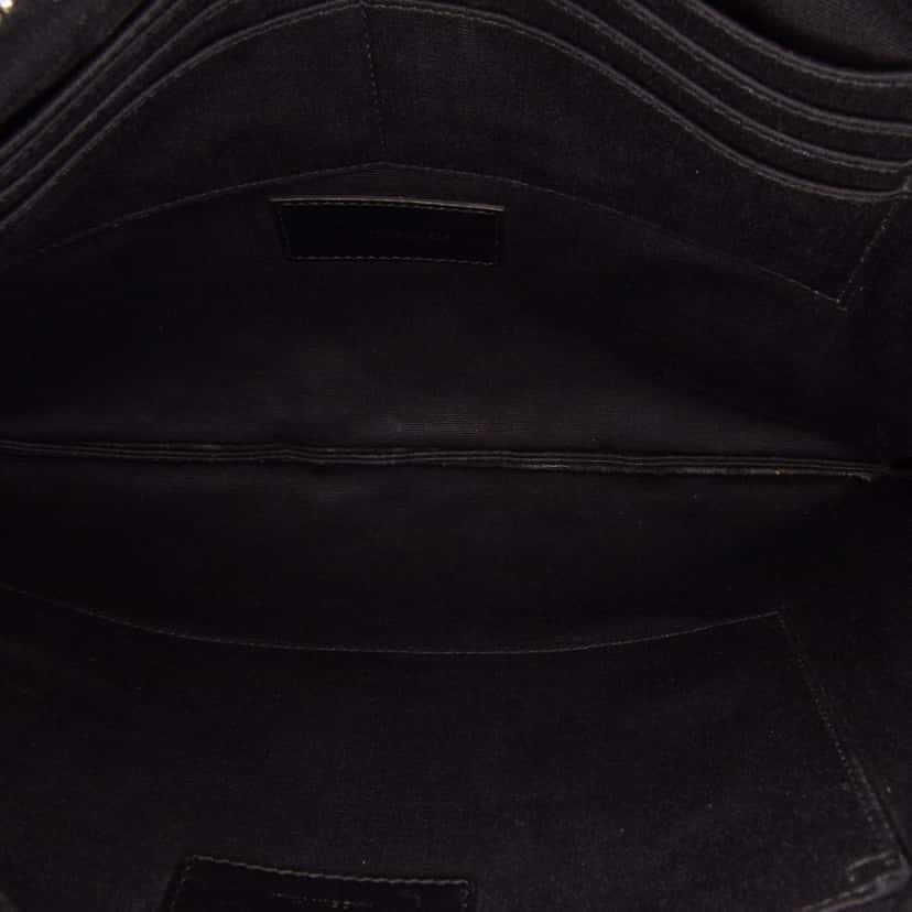 Saint Laurent Grain De Poudre Zipped Tablet Holder Black Leather Good condition - Model View