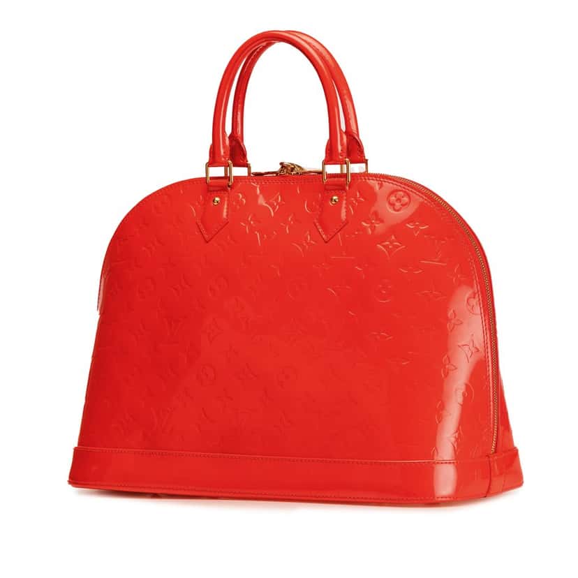 Louis Vuitton Monogram Vernis Alma GM Red Leather Good condition - Back View