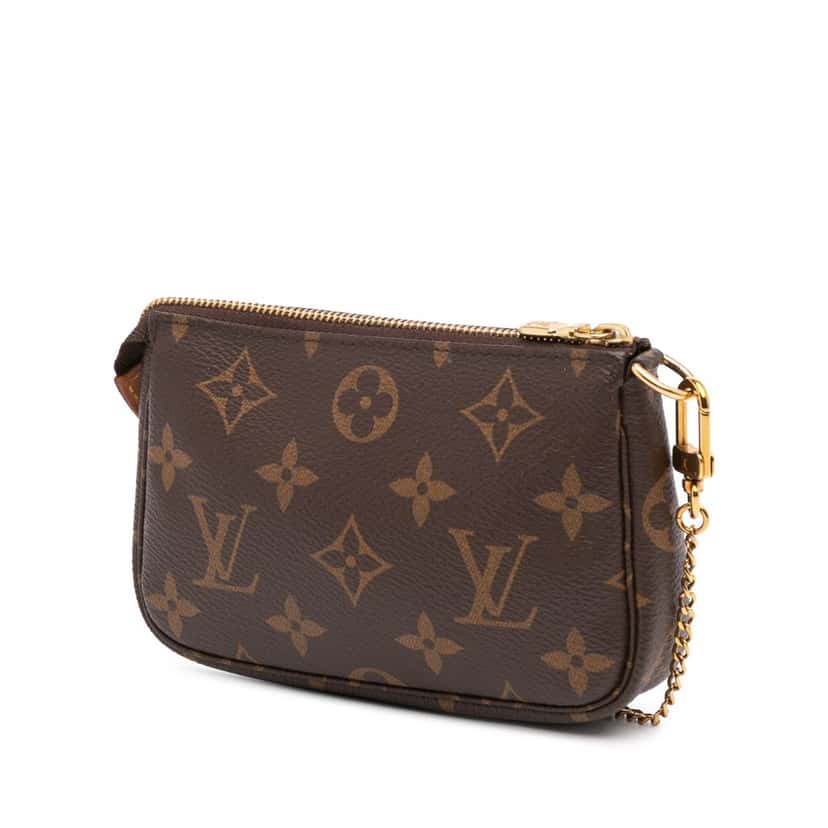Louis Vuitton Monogram Mini Pochette Accessoires Brown Canvas Good condition - Back View