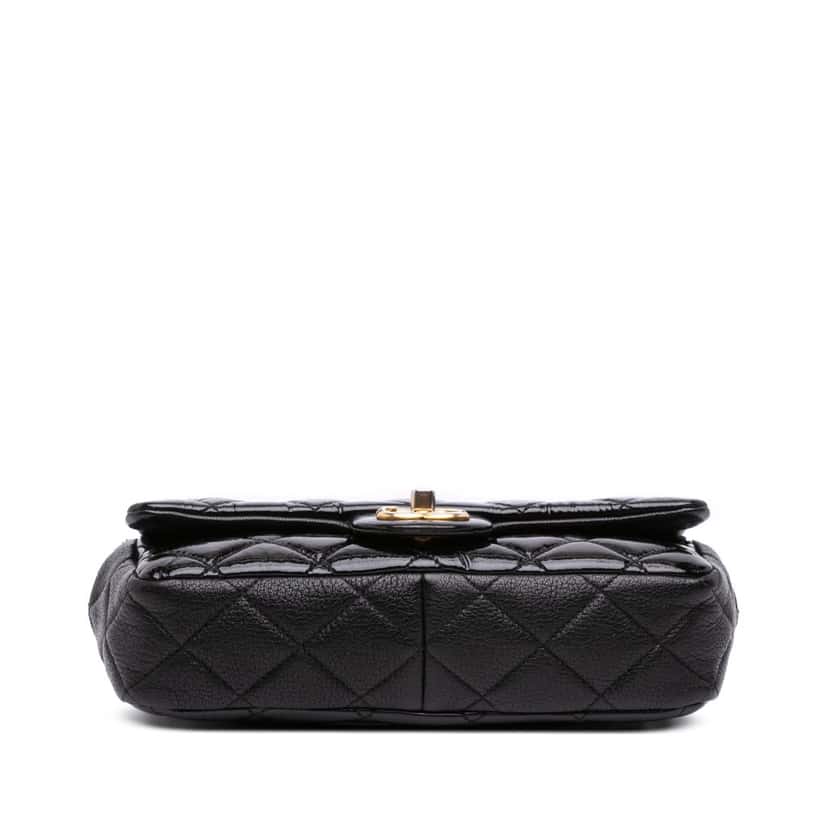 Chanel Paris-Salzburg Small Patent and Goatskin CC Eyelet Flap Black Leather Good condition - Inside View