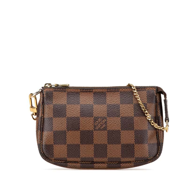 Louis Vuitton Damier Ebene Mini Pochette Accessoires Brown Canvas Good condition - Front View