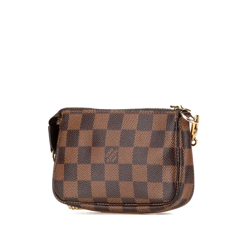 Louis Vuitton Damier Ebene Mini Pochette Accessoires Brown Canvas Good condition - Back View