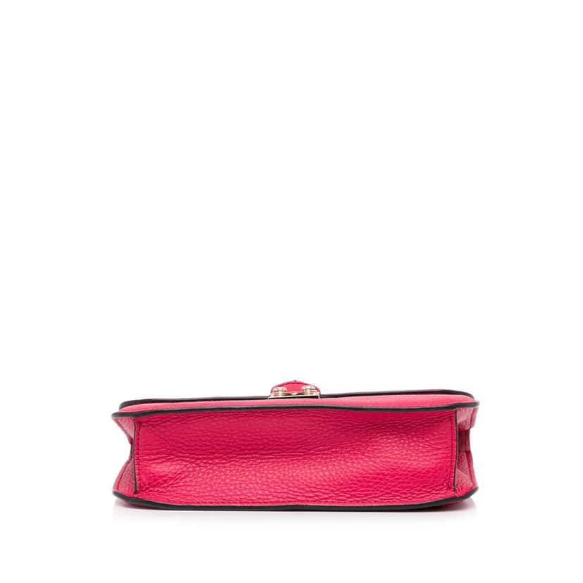 Valentino Small Rockstud Glam Lock Shoulder Bag Red Leather Good condition - Model View