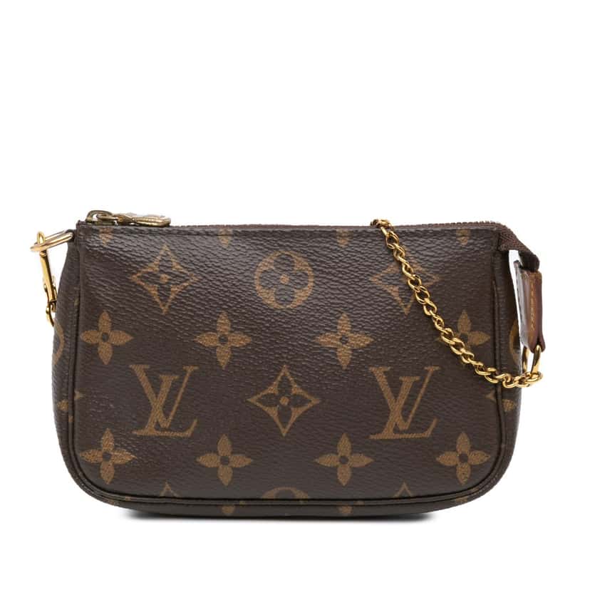 Louis Vuitton Monogram Mini Pochette Accessoires Brown Canvas Good condition - Front View