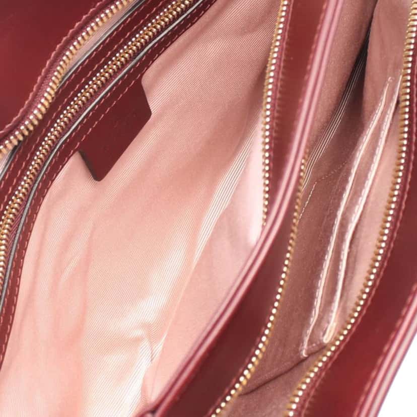 Gucci Large Leather Arli Shoulder Bag Red Leather Good condition - Inside View
