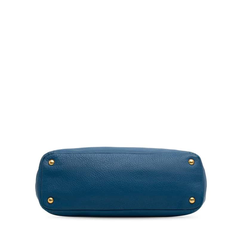 Prada Vitello Daino Tote Blue Leather Good condition - Inside View