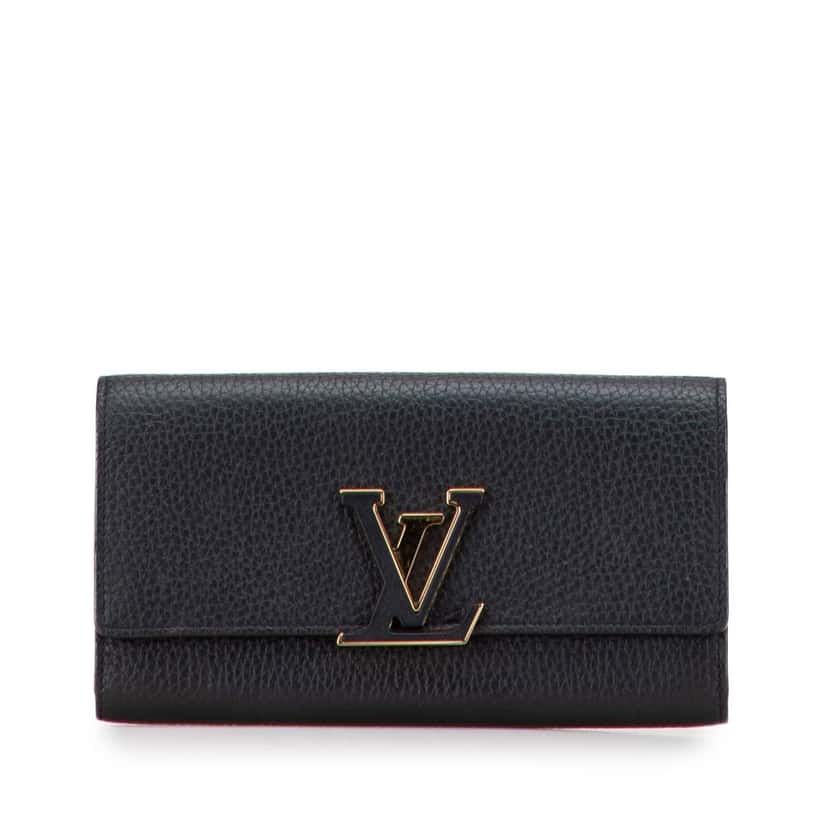 Louis Vuitton Taurillon Capucines Wallet Black Leather Good condition - Front View