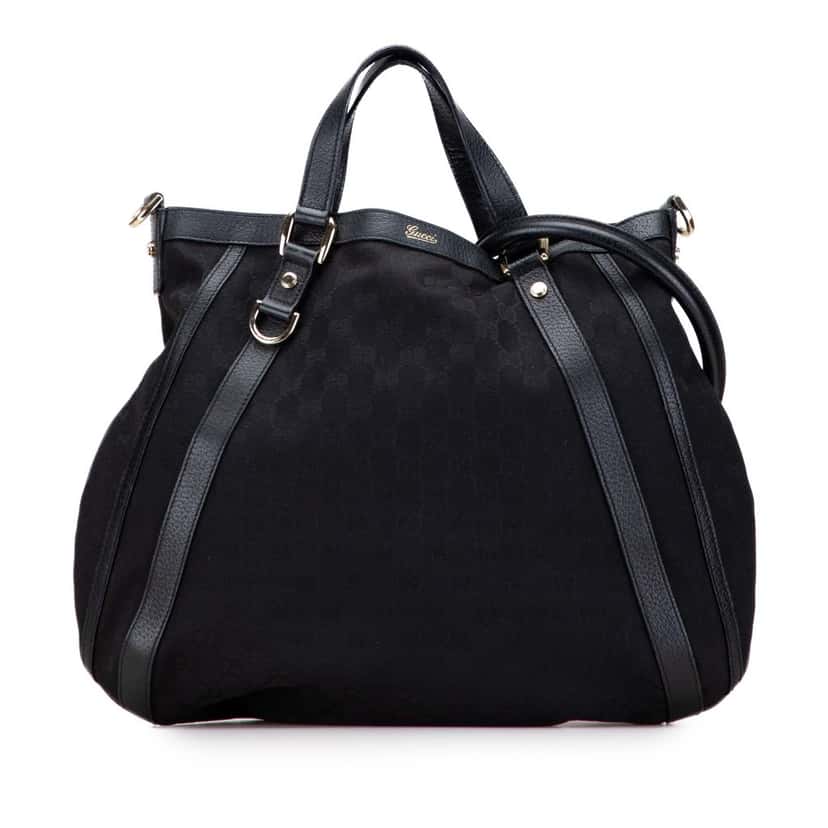 Gucci GG Canvas Abbey D Ring Convertible Satchel Black Canvas Good condition - Front View