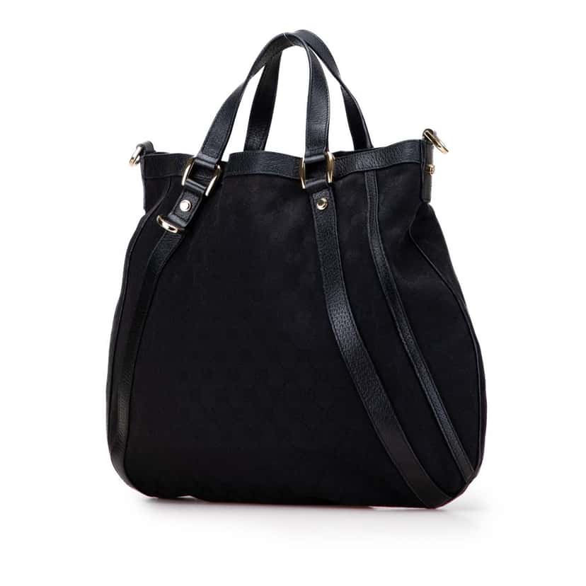 Gucci GG Canvas Abbey D Ring Convertible Satchel Black Canvas Good condition - Back View