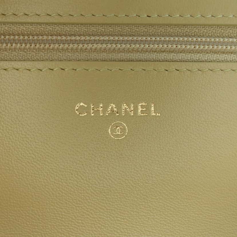 Chanel Quilted Lambskin 19 Wallet on Chain Green Leather Good condition - Box View