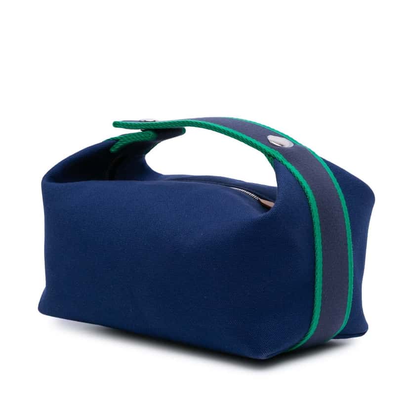 Hermès Small Canvas Bride A Brac Blue Canvas Good condition - Back View