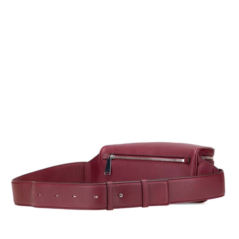 Bottega Veneta Textured Leather Marco Polo Belt Bag Red Leather Good condition - Back View