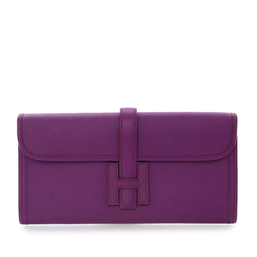 Hermès Epsom Jige Elan 29 Purple Leather Good condition - Front View