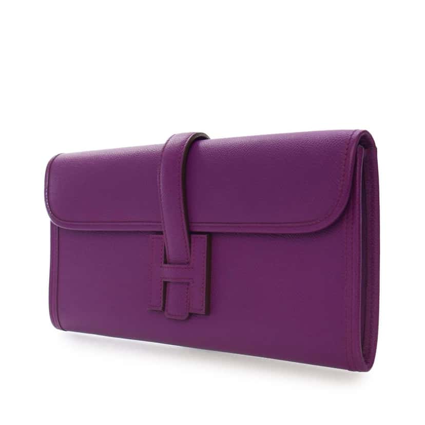 Hermès Epsom Jige Elan 29 Purple Leather Good condition - Back View