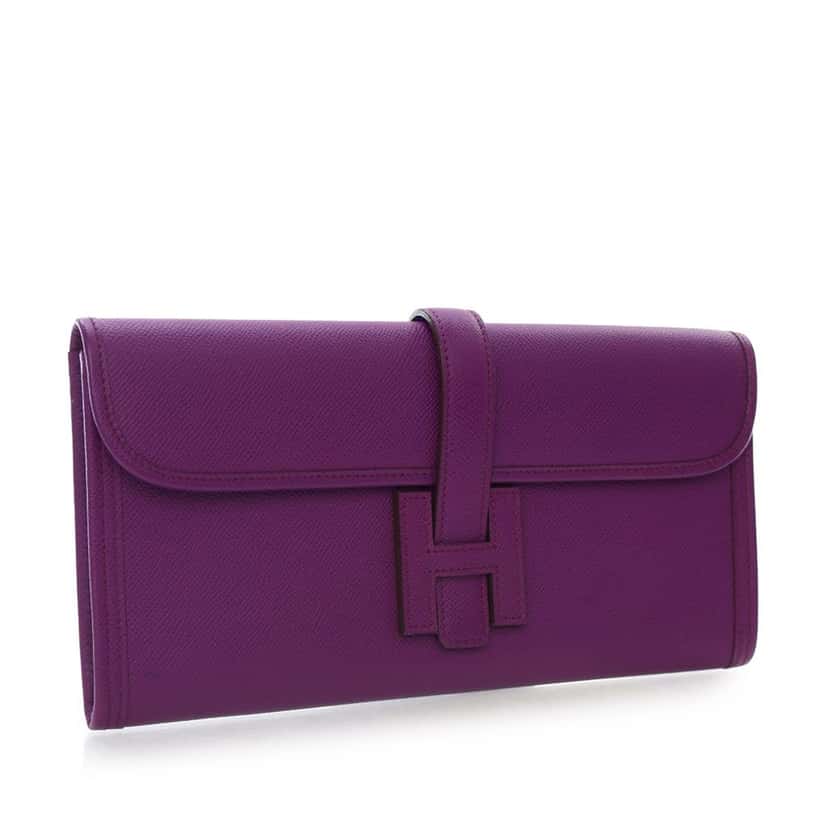 Hermès Epsom Jige Elan 29 Purple Leather Good condition - Inside View