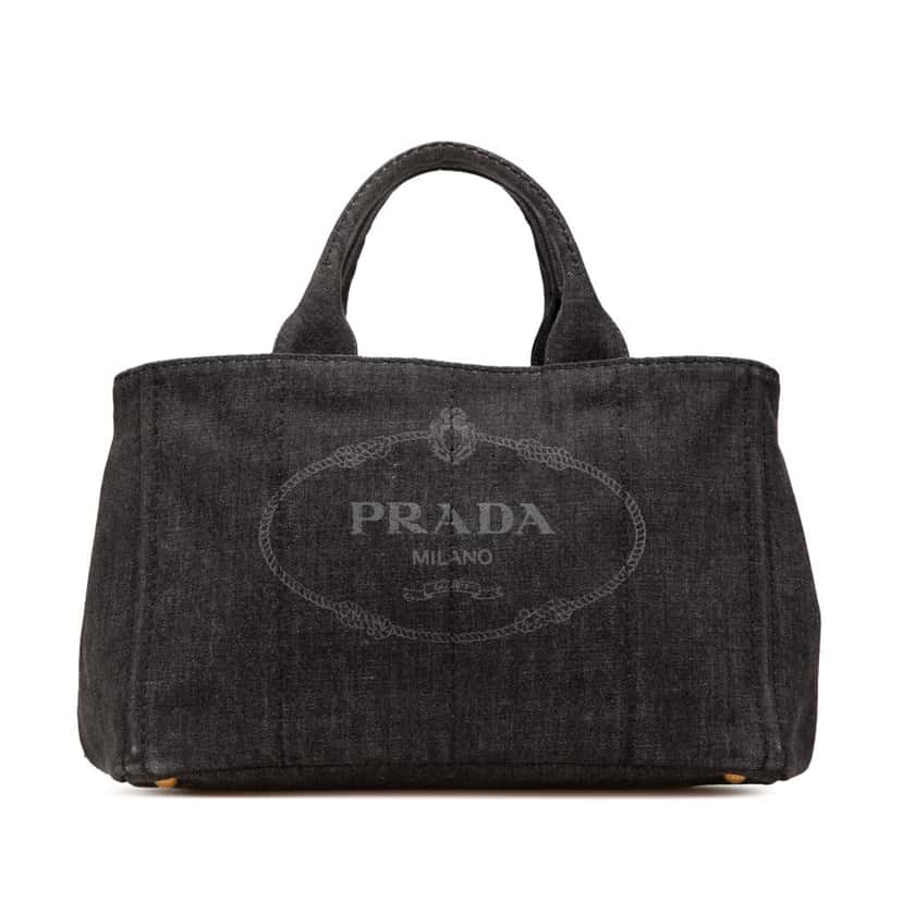 Prada Canvas Canapa Logo Satchel Black Canvas Good condition - Front View
