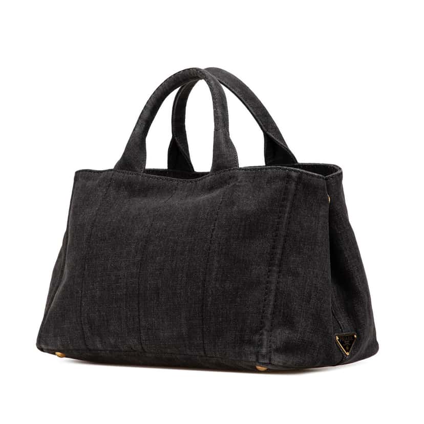 Prada Canvas Canapa Logo Satchel Black Canvas Good condition - Back View