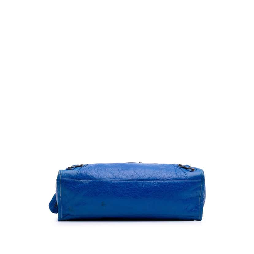Balenciaga Lambskin Motocross Classic City Satchel Blue Leather Good condition - Inside View