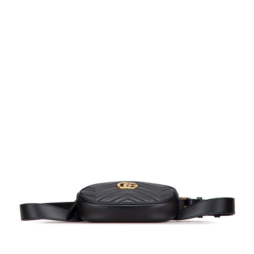 Gucci GG Marmont Matelasse Leather Belt Bag Black Leather Good condition - Inside View