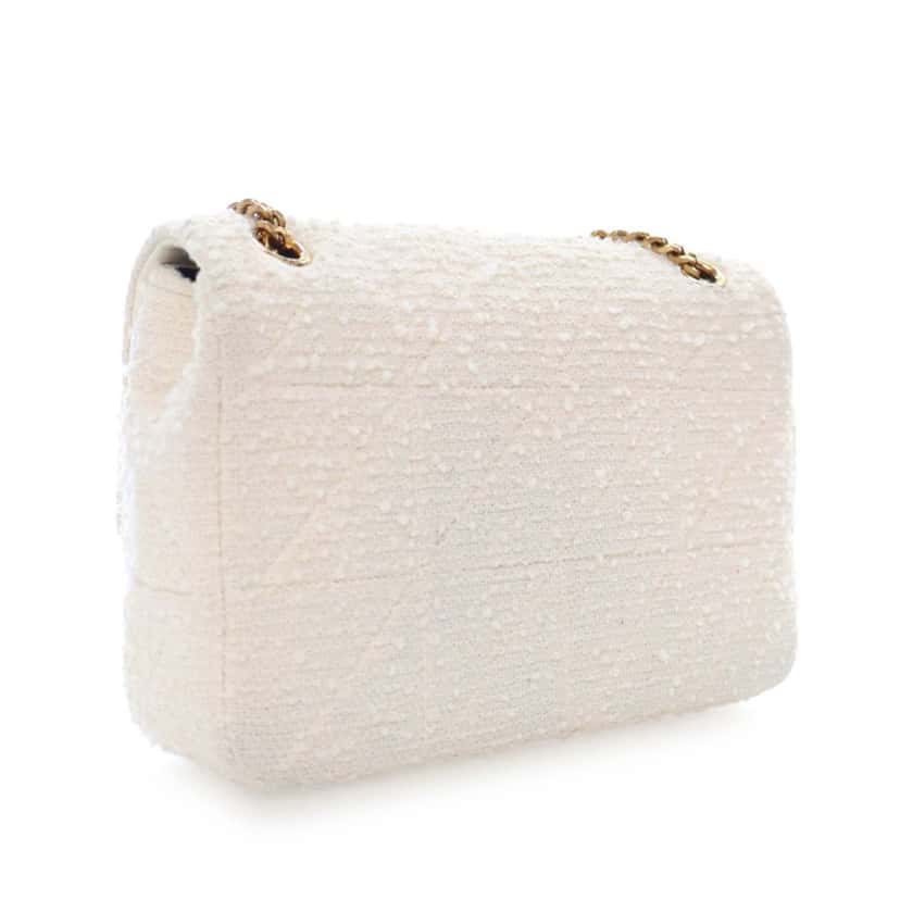 Saint Laurent Medium Boucle Tweed Patchwork Jamie Shoulder Bag White Tweed Good condition - Box View