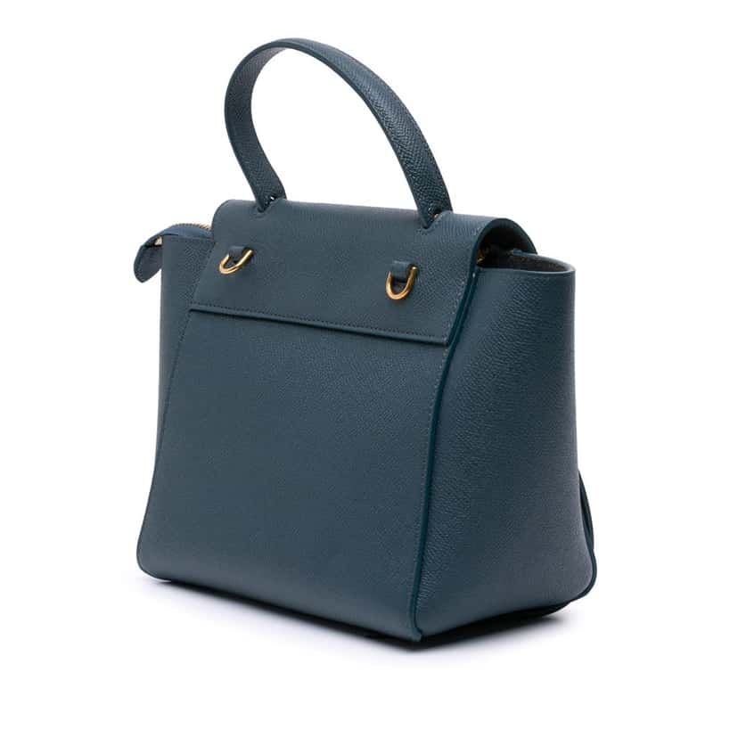 Celine Nano Grained Calfskin Belt Bag Blue Leather Good condition - Back View