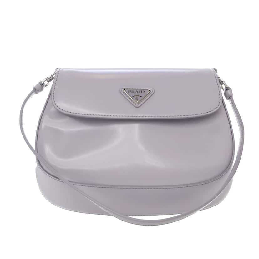 Prada Spazzolato Cleo Shoulder Bag Purple Leather Good condition - Front View
