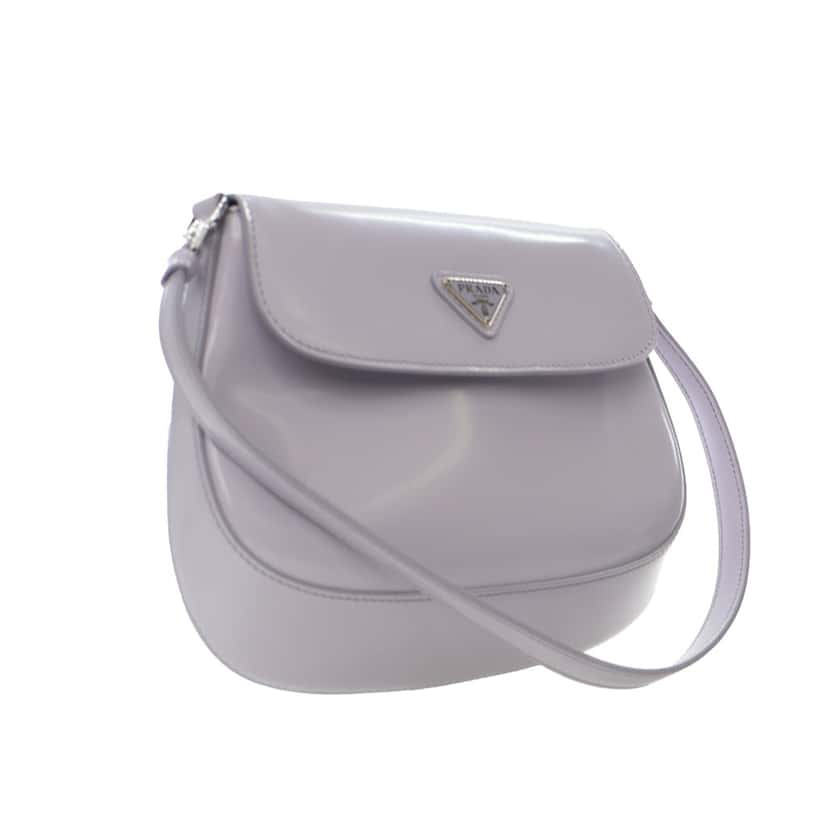 Prada Spazzolato Cleo Shoulder Bag Purple Leather Good condition - Back View