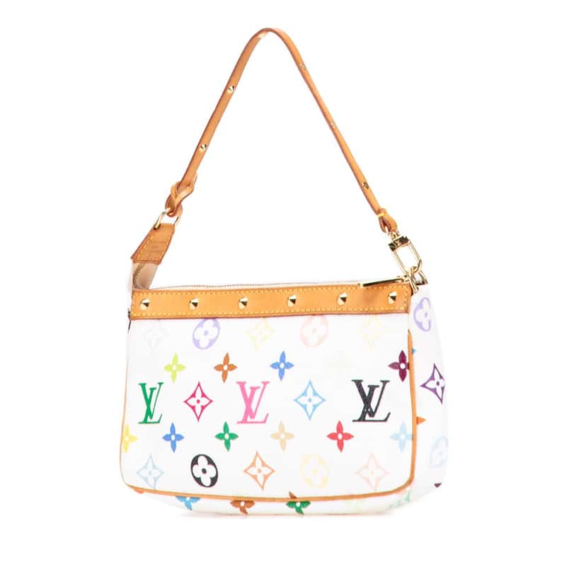 Louis Vuitton Monogram Multicolore Pochette Accessoires White Canvas Good condition - Back View