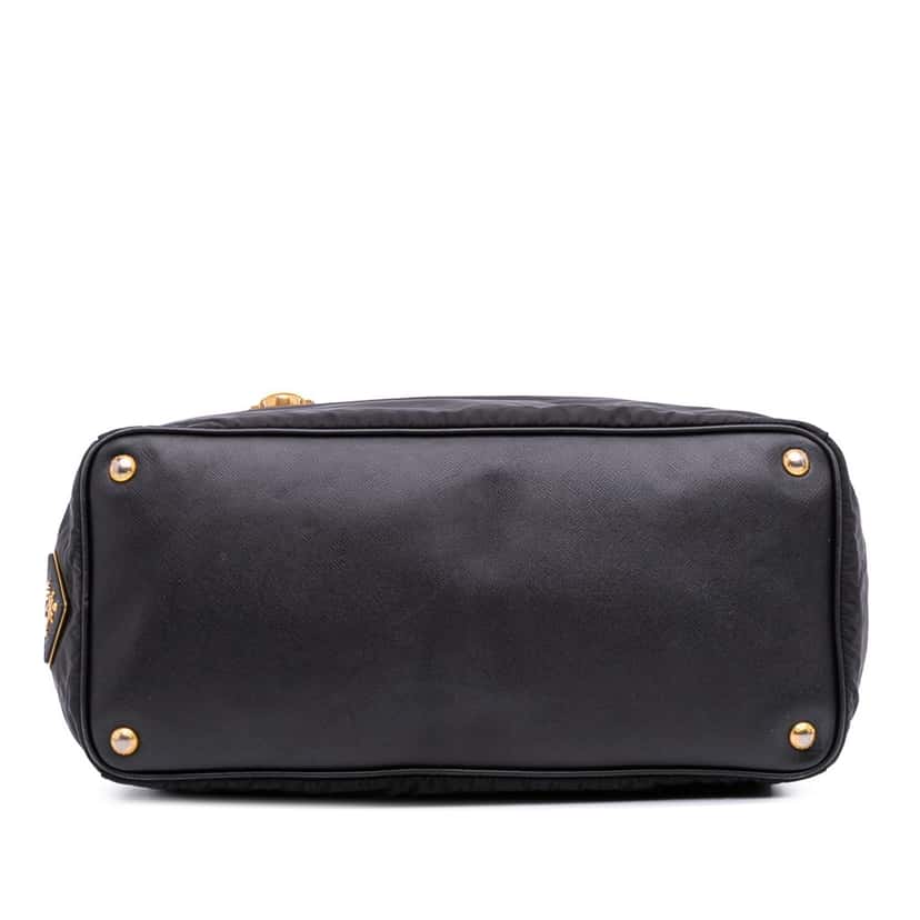 Prada Saffiano Trimmed Tessuto Satchel Black Good condition - Inside View