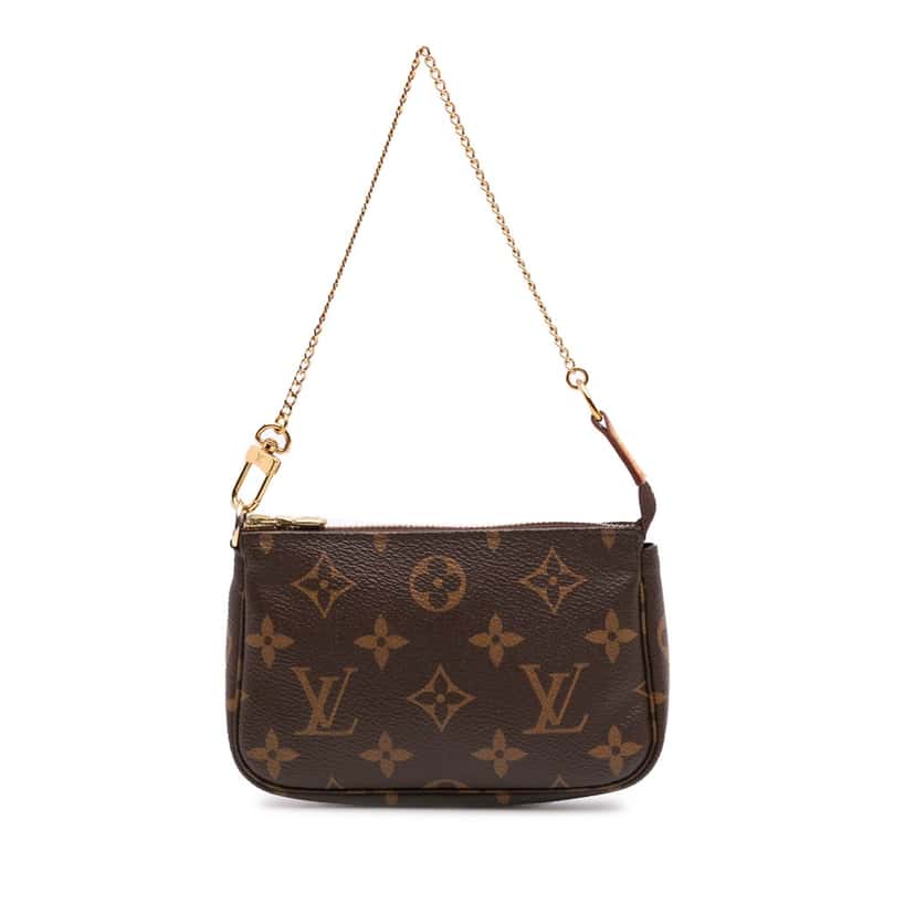 Louis Vuitton Monogram Mini Pochette Accessoires Brown Canvas Fair condition - Front View