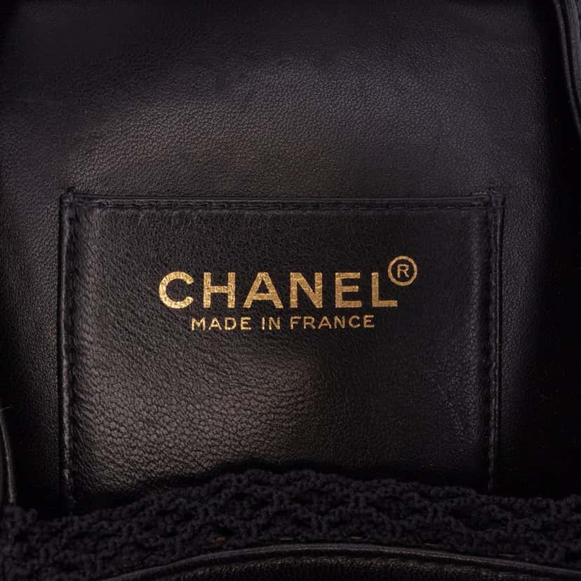 Chanel Lambskin and Satin Camellia Flower Evening Bag Black Leather Good condition - Box View
