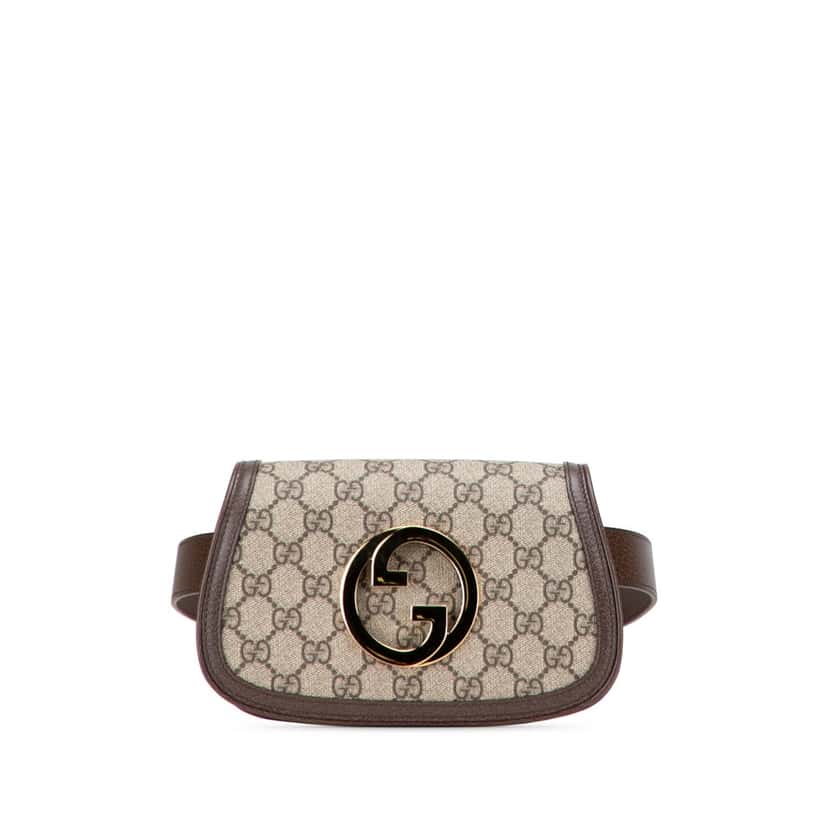 Gucci GG Supreme Blondie Belt Bag Brown Canvas Good condition - Front View