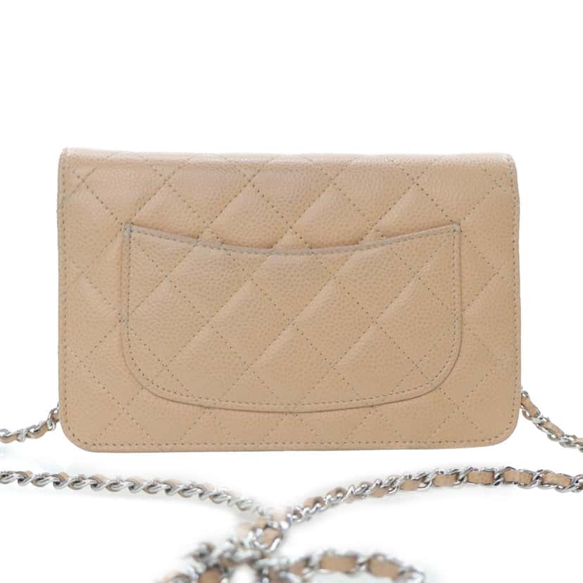 Chanel Classic Caviar Wallet On Chain Brown Leather Good condition - Box View