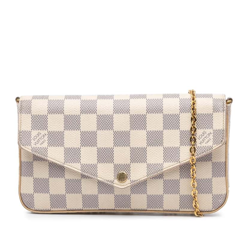 Louis Vuitton Damier Azur Pochette Felicie White Canvas Good condition - Front View