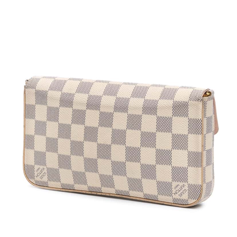 Louis Vuitton Damier Azur Pochette Felicie White Canvas Good condition - Back View